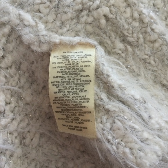 NWT Sleeping On Snow Anthro Cardigan Faux Fur - Picture 4 of 7